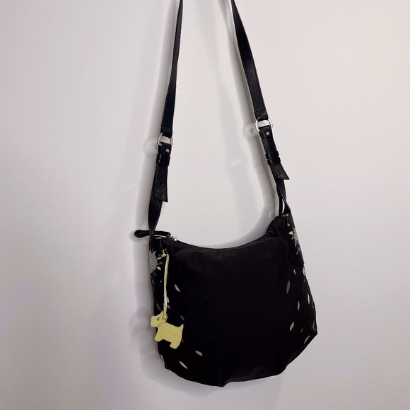 Radley London black nylon crossbody yellow terrier tag abstract print - Picture 2 of 7